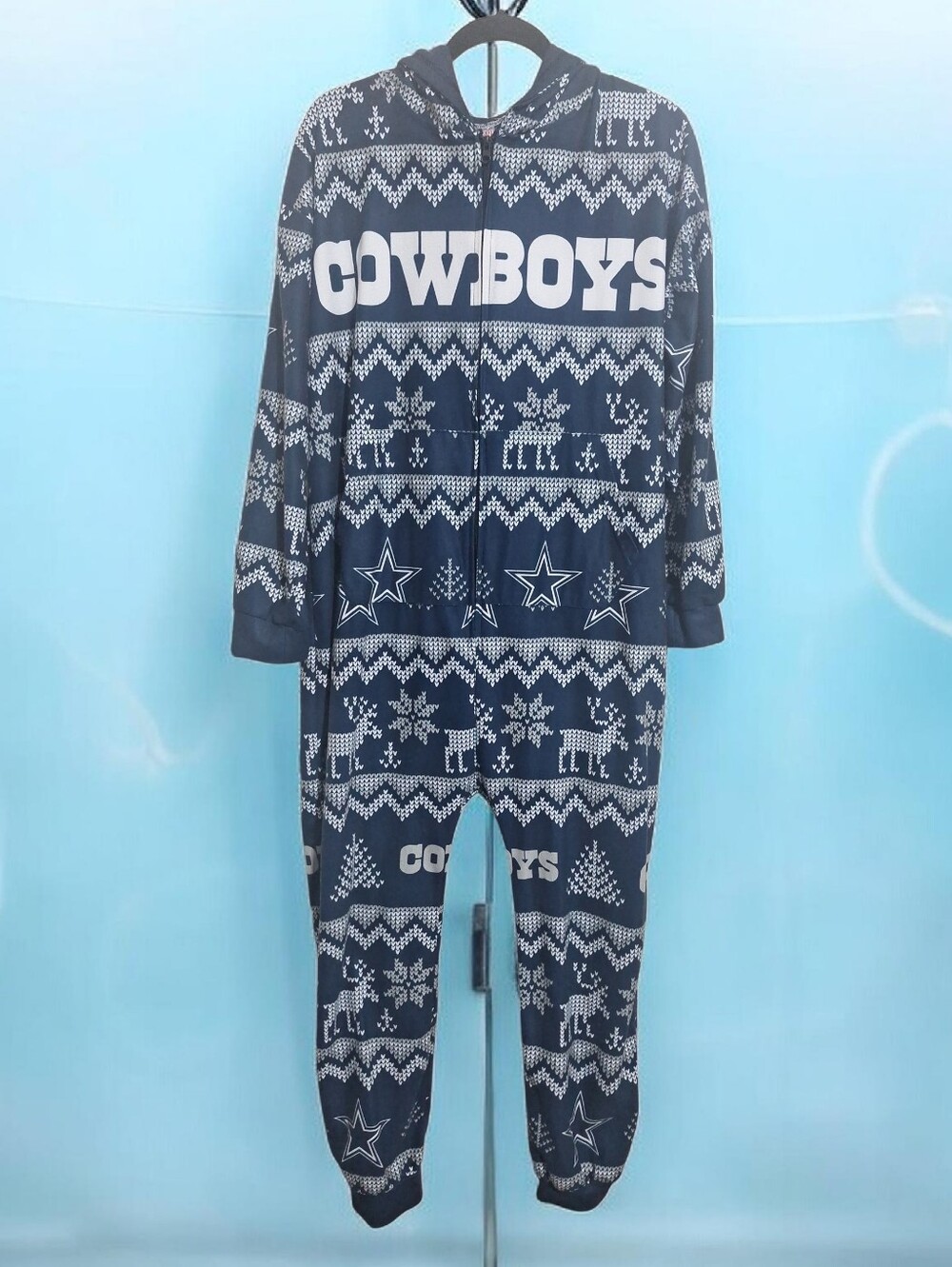 Cowboys Navy Holiday Onesie Pajamas S